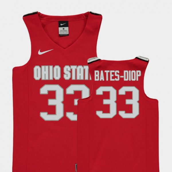 Ohio State Buckeyes Keita Bates-Diop Youth #33 Red College Basketball Jersey 2404NBBB5